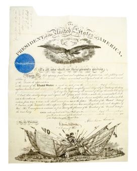 Abraham Lincoln Signed 1864 Military Commission Document